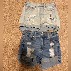Aeropostale size 000 denim shorts set of 2.